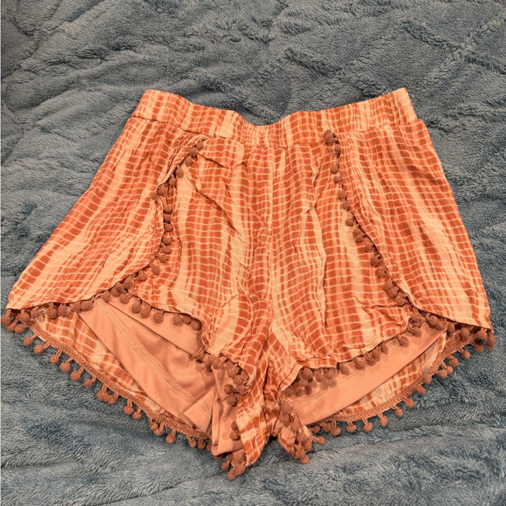 High Waist Women Shorts in Orange